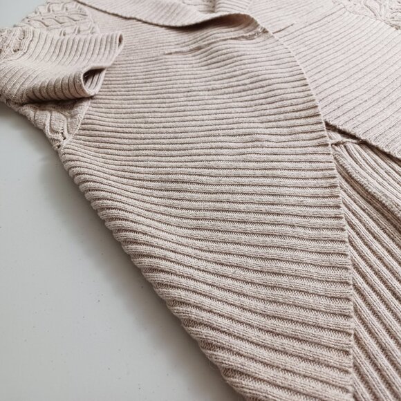 Sisters Open Front Vine Knit Cocoon Cardigan - Picture 5 of 16